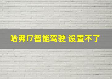 哈弗f7智能驾驶 设置不了